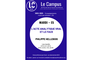 E5 - L'acte analytique vrai, et le faux