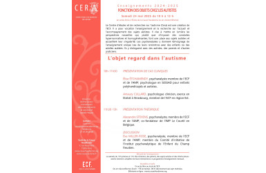 Matinée 6 des enseignements du CERA - Fonction des objets chez les autistes
