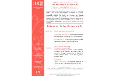 Matinée 7 des enseignements du CERA - Fonction des objets chez les autistes