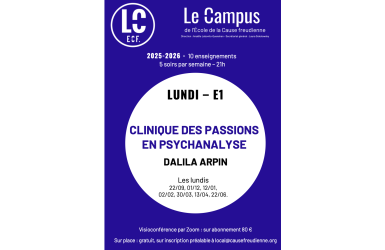 E1- Clinique des passions en psychanalyse