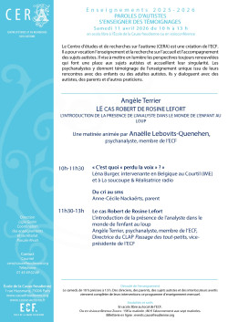 Matinée 6 des enseignements du CERA - 2025-26