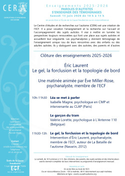 Matinée 7 des enseignements du CERA - 2025-26