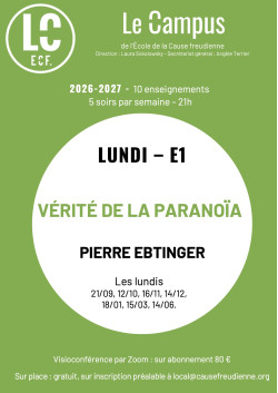E1- VÉRITÉ DE LA PARANOÏA