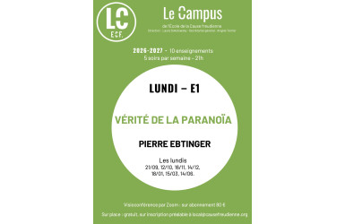 E1- VÉRITÉ DE LA PARANOÏA