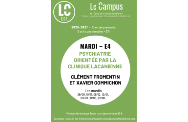 E4 - PSYCHIATRIE ORIENTÉE PAR LA CLINIQUE LACANIENNE