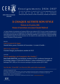 Matinée 1 des enseignements du CERA - 2026-27