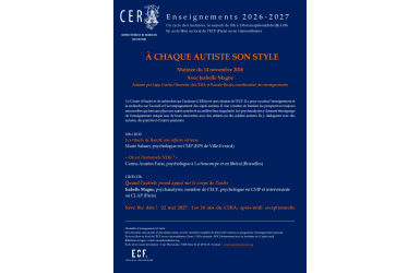 Matinée 2 des enseignements du CERA - 2026-27